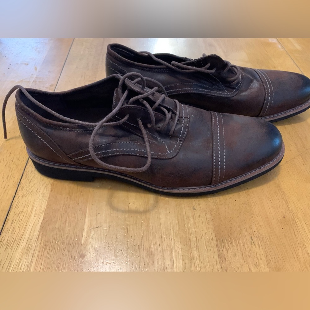 DEER STAGS Prime Oakton Brown Dress SHOES mens 10.5 Lace-up Comfort Lightweight